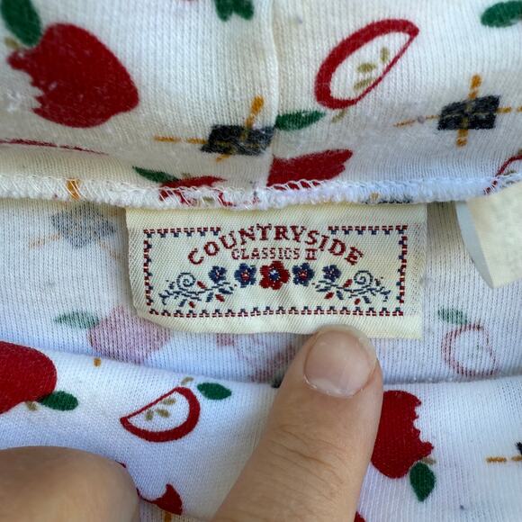 VINTAGE 90S Countryside classics back to school apple long sleeve turtleneck 2X - Picture 6 of 7